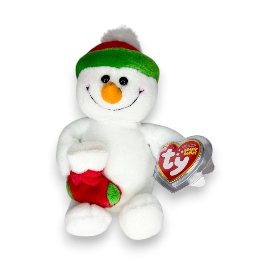 Stockings the Snowman | Christmas Stocking Cutie | Mint Heart Tag TY Beanie Baby